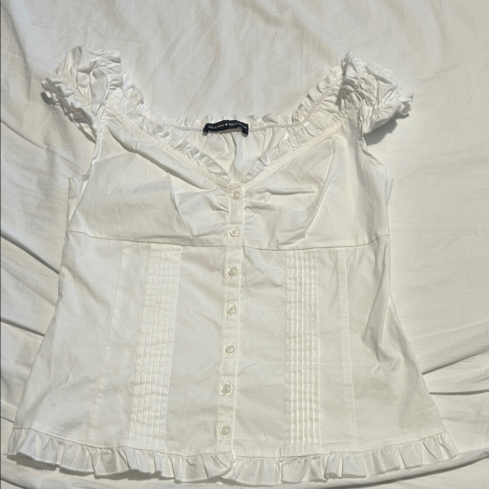 Brandy Melville White Elena Top